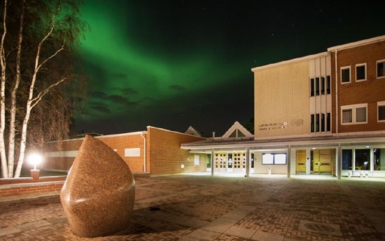 Northern Lights Above the University of Lapland Main Building  PHOTO: Iiro Rautiainen