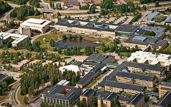 Aerial view of Umeå University’s main campus  PHOTO: Bergslagsbild