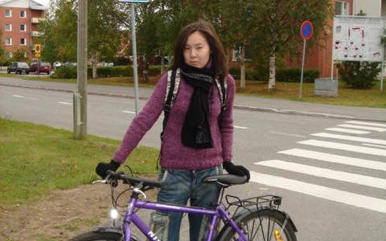 Anna with bike
