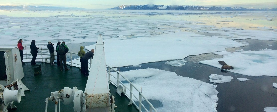 Navigating through sea ice  PHOTO: Mattias Cape/Woods Hole Oceanographic Institution