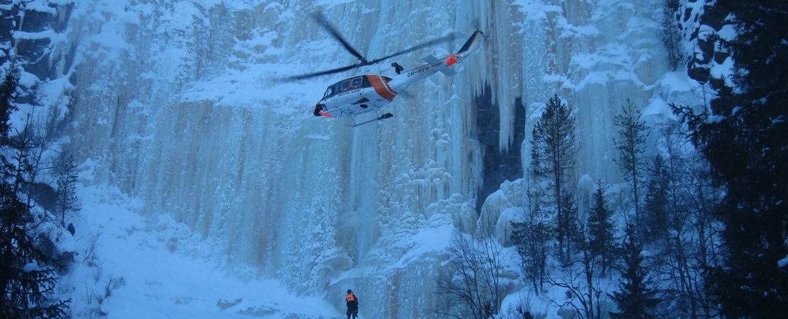 Rescue exercise in Koruoma chasm, Finnish Lapland  PHOTO: Anna Maria Pekkanen