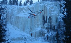 Rescue exercise in Koruoma chasm, Finnish Lapland