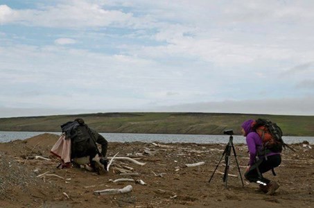 Filming the documentary on Qikiqtaruk, Herschel Island, Canada’s Western Arctic