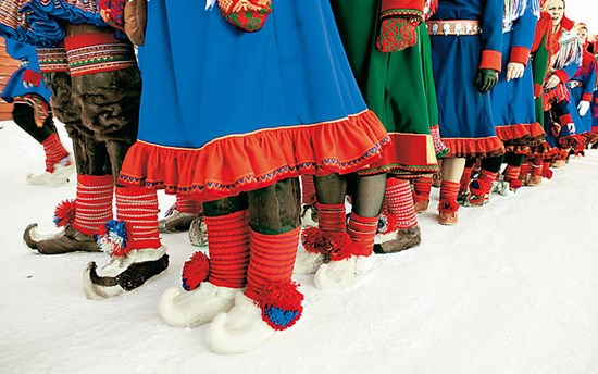 The Sami people wear their traditional clothing when celebrating.  PHOTO: Karin Beate Nøsterud