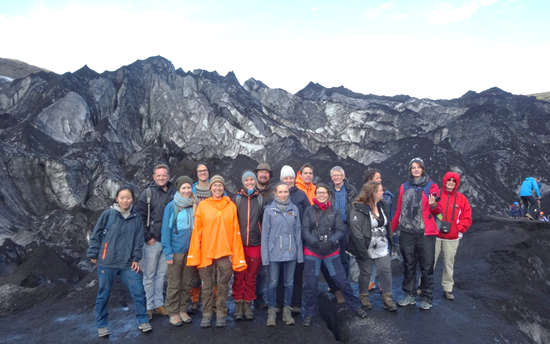 Course participants during a field trip to Sólheimajökull glacier   PHOTO: Bjarni Sigurðsson
