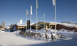 B house at campus Luleå in winter