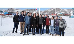 Cold Climate Engineering students and programme coordinators from Aalto, NTNU and DTU together at a conference i Sisimiut, Greenland, May 2018