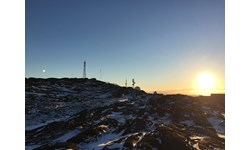 Today’s tele-communication infrastructure at sunset in Nuuk