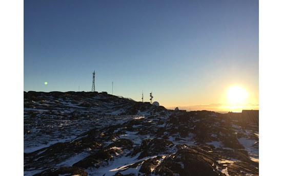 Today’s tele-communication infrastructure at sunset in Nuuk  PHOTO: Astrid O. Andersen