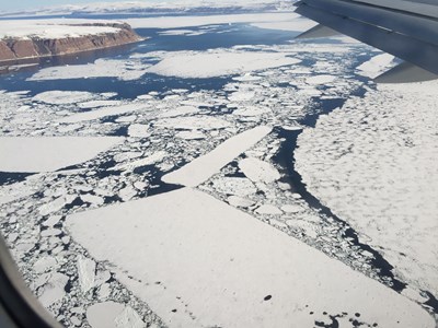 Early summer sea ice breakup in North Star Bay, NW Greenland