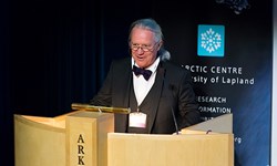  UArctic President Lars Kullerud spoke in the Arctic Centre's 30 anniversary seminar in Arktikum.  PHOTO: Marko Junttila