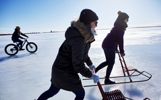 People On An Ice Road