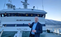 Roger B. Larsen, Professor Of The Norwegian College Of Fishery Science At The Arctic University Of Norway In Tromso, On Research Vessel Helmer Hanssen On Feb. 3  PHOTO: Shin Ha-Nee