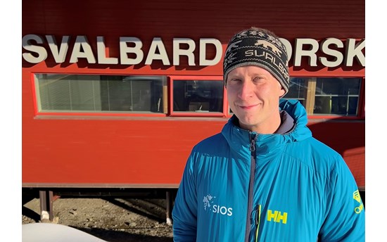 Ilkka Matero In Front Of The Svalbard Science Centre In March 2023  PHOTO: Anna Sinisalo