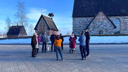 Board members getting to know Gammelstad Church Town in Luleå